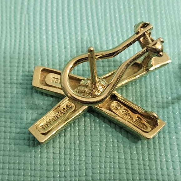 🥰SALE! Tiffany & Co Paloma Picasso 18k yg Signature X Omega Back Earrings - Picture 5 of 12